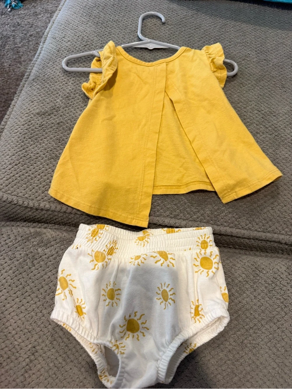 Mama's Sweet Sunshine Yellow Baby Dress & Sunsuit Set